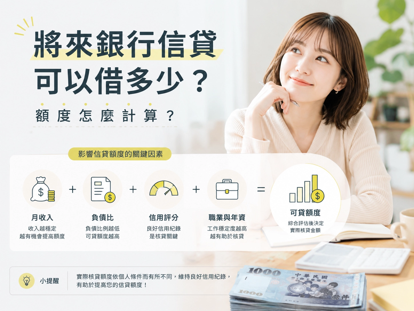 將來銀行信貸可以借多少?額度怎麼計算?