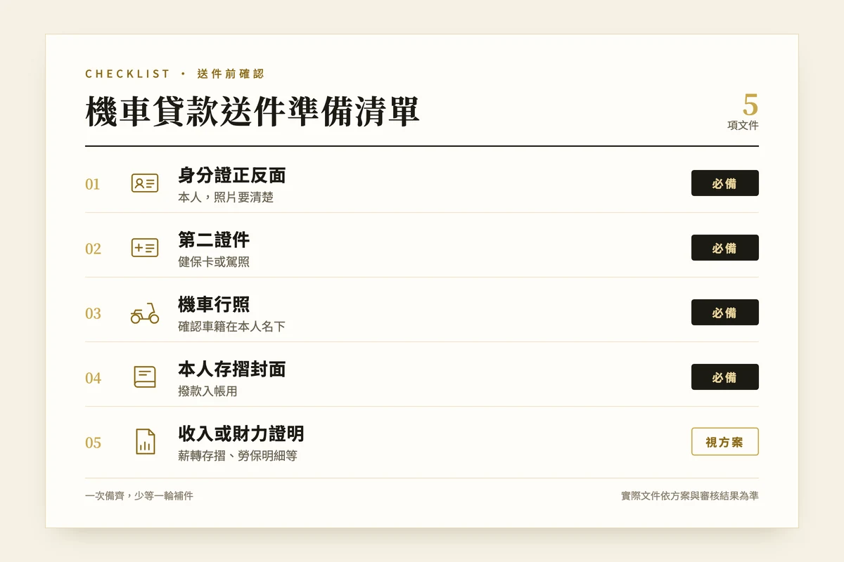 機車貸款送件文件清單
